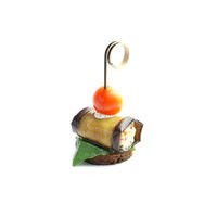 3511. Eggplant roll with vegetable filling on a rye toast